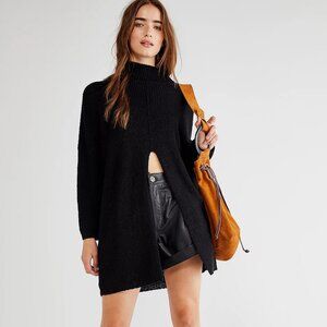 Free People Beach Coco Sweater Pullover Small Black